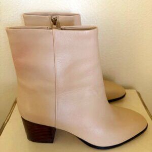 j.crew leather booties cream color